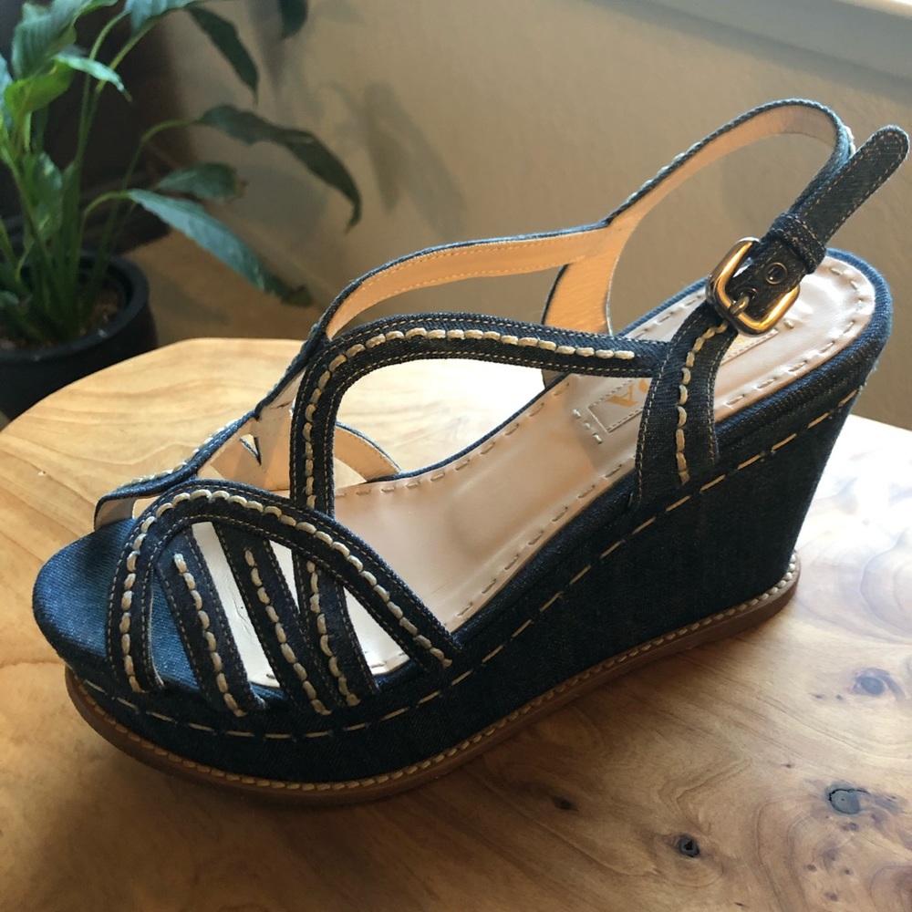 Denim Prada Wedges